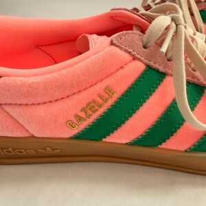 adidas Gazelle Pink and Green Sneakers